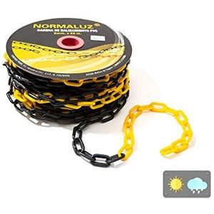 Normaluz RD80740 kunststof ketting, 6 mm, zwart, geel, 25 m, 25 m