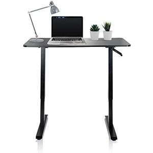 hjh OFFICE 802115 bureau in hoogte verstelbaar 120 x 60 cm Stand CR zwart computertafel handmatig verstelbaar