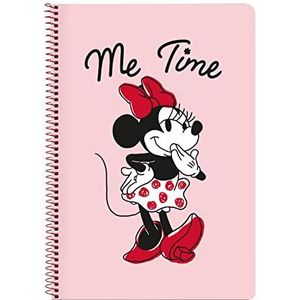Safta MINNIE MOUSE Me Time Notitieboek, 80 vellen, harde omslag, ideaal voor kinderen van verschillende leeftijden, comfortabel en veelzijdig, kwaliteit en duurzaamheid, 21,5 x 31 cm, lichtroze