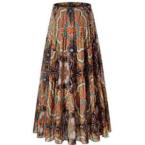 NASHALYLY - Hoge Taille Geplooide A-lijn Maxi-rok - Dames - Chiffon