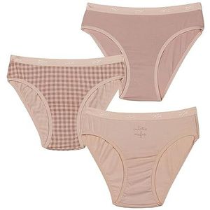 Dim Les Pockets Meisjesbroekje, katoen, zacht, comfortabel, 3 stuks, Vichy/Mauve/Baby Mauve, 14 Jaren