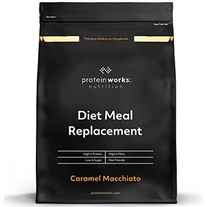 Protein Works | Dieet Maaltijdvervanging Shake | Caramel Macchiato | Voedingsstofdichte Complete Maaltijd | Immuniteit Bevorderende Vitaminen, Betaalbaar | Gezond En Snel | | 500g