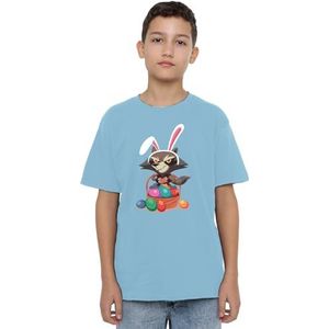mandarin creative ltd Guardians of The Galaxy Sweet Rabbit Unisex Kids T-shirt, lichtblauw, 7-8 jaar, Lichtblauw, 7-8 jaar