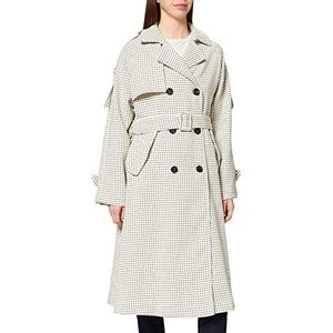 IPEKYOL Womens Belted Gingham Pattern Trenchcoat, olie, 36