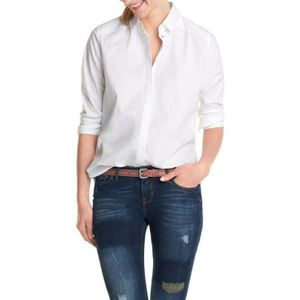 ESPRIT dames Regular Fit blouse Basic met stretch-gedeelte
