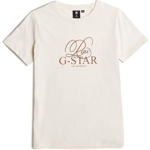 G-STAR RAW T-shirt SS Regular Dames T-Shirt, beige (Eggnog D25556-01-g076), 12 años
