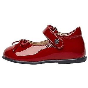 Naturino Balletballerine van leer met strik, Donker Rood, 21 EU