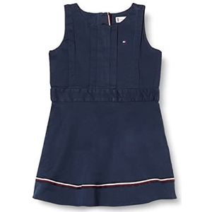 Tommy Hilfiger Global Stripe Dress SLVSS jurk voor meisjes, Twilight Navy, 14 Jaren