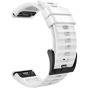 MoKo Bandje compatibel met Garmin Fenix 7/6/6 Pro/5/5 Plus/Epix Gen 2/Forerunner 955/945/935/Instinct/Instinct 2/Quatix 7, 22 mm Quick Fit reservearmband van siliconen - wit