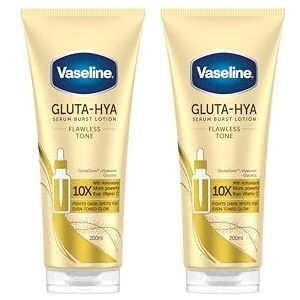 Vaseline Gluta-Hya Flawless Tone Serum Burst Hydraterende Lotion met Antioxidanten voor een Egale Huidteint, 2 × 200 ml
