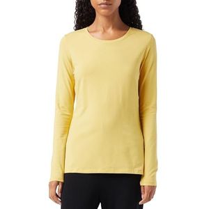 Amazon Essentials Women's T-shirt met lange mouwen en ronde hals in klassieke pasvorm (verkrijgbaar in grote maten), Donkergeel, S