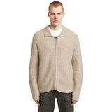8719965012981 Polo Collar Full Zip Knit, beige (Dk Brick D26782-d754-1214), M