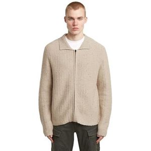8719965012981 Polo Collar Full Zip Knit, beige (Dk Brick D26782-d754-1214), M