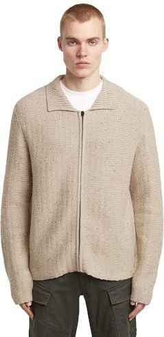 8719965012981 Polo Collar Full Zip Knit, beige (Dk Brick D26782-d754-1214), M