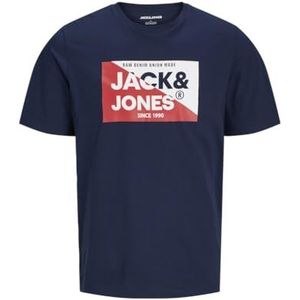 JACK&JONES JUNIOR Jjnolan Tee Ss Crew Neck Mni T-shirt voor jongens, Wit/Print: groot, 128