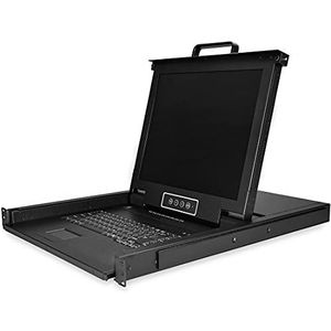 StarTech.com 8 port KVM Rack Console met 1,8m Lange Kabels, Geïntegreerde KVM Switch met 17"" LCD Scherm, Universele 1U LCD KVM Console, OSD KVM, 50000 MTBF, USB + VGA Support, QWERTY (RKCONS1708K)