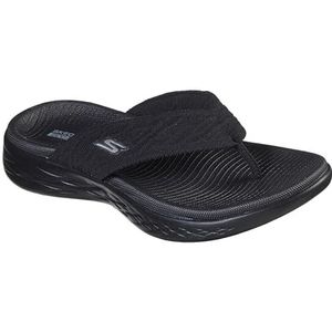 Skechers Onderweg 600 Zonnig dames Teenslipper, Zwart, 42 EU