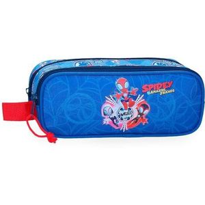 Spidey Power of 3 Bustina 2 Scomparti, Blauw, Dubbele etui