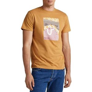 Pepe Jeans Kenelm T-shirt voor heren, Bruin (Mengen), XL