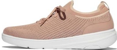 Fitflop Dames Super-Q Knit Slip-ON Laced Sneakers, Beige, 6 UK, Beige, 39 EU