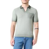 Replay - Pull à manches courtes - Grijs groen - Katoen