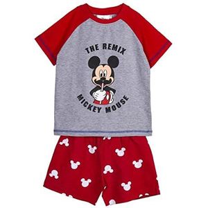 CERDÁ LIFE'S LITTLE MOMENTS Mickey Mouse 100% katoen, 2-delig, T-shirt + broek voor jongens, officieel Disney-licentieproduct, rood, normaal voor kinderen