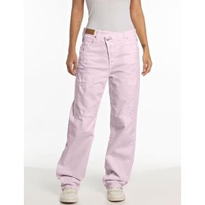 Replay Zelmaa Loose Fit Wide Leg Jeans voor dames, 066 Bubble Pink, 26W x 32L