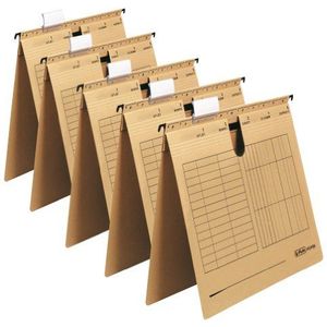 Herlitz 5874359 hangmappen A4 UniReg 5-pack, 230 g/m² bruin