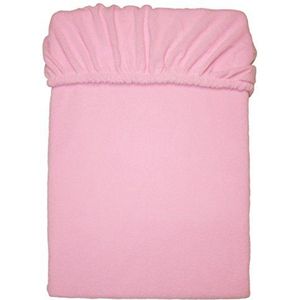Mesana C-10003/10 microvezel fleece hoeslaken 140-160 x 200 cm, knuffelig zacht en warm, vele kleuren, roze