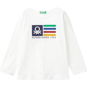 United Colors of Benetton T-shirt M/L, Wit, 2 anni