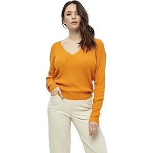 Desires Dames Geisha Rib V-Pullover, Mango Oranje, XL, Mango Oranje, XL