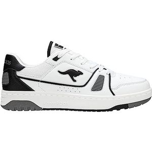KangaROOS K-Draft Center Sneakers, uniseks, wit/jet zwart, 37 EU, White Jet Black, 37 EU
