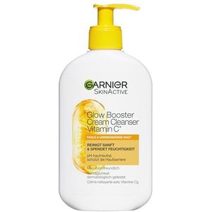 Garnier SkinActive Glow Booster Cream Cleanser Vitamine C* Gezichtsreiniging voor vale en ongelijkmatige huid, reinigend en hydraterend, 250 ml