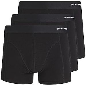JACK & JONES JACBASIC Bamboo Trunks boxershorts voor heren, 3 stuks, Zwart/Detail: zwart - zwart, M