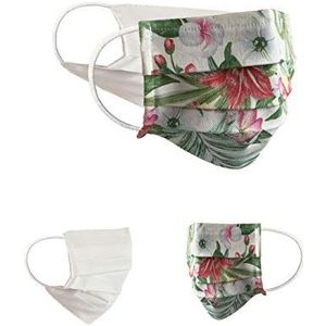 BaF Community-maskers Set van 2 stuks Unisex geïmproviseerd masker Omkeerbaar mondbeschermingsmasker Mond- en neusbescherming Omkeerbaar masker met motief katoen BCI Wasbaar