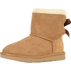 UGG Mini Bailey Bow II Enkellaarsje - Bruin - Leer - Warm gevoerd