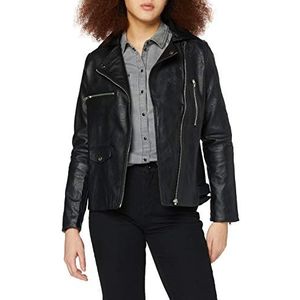 SPARKZ COPENHAGEN Dames citroen Faux leer Perfecto jas - zwart - L