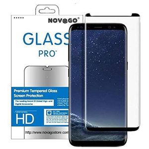 Novago screen protector gehard glas voor Samsung Galaxy Note 9, gewelfd, compatibel met alle beschermhoezen en hoezen (x1, zwart)