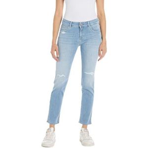 Replay Faaby Broken Edge Jeans voor dames, 010, lichtblauw, 24W x 28L