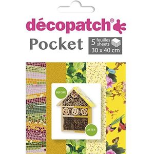 Décopatch DP026C Decopatch-papier, bedrukt papier, 30 x 40 cm, motief: Asortis, geel.