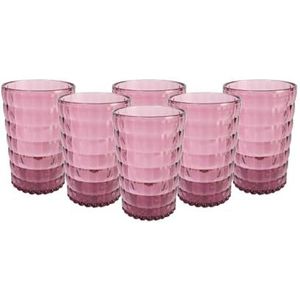 BAUHAUS Drinkbeker, 6 stuks, 400 ml, lichtroze, herbruikbaar, BPA-vrij