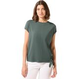 CECIL - Shirt - Blauw - Katoenmix - Knoopdetail en Siersteentjes