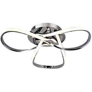 AUROLITE Hedendaags LED Chrome Semi Flush Plafondlamp, 36W 2200LM, Dimbaar, 3000K Warm Wit, Modern Swirl Design, Ideaal voor Lounge, Woonkamer en Slaapkamer