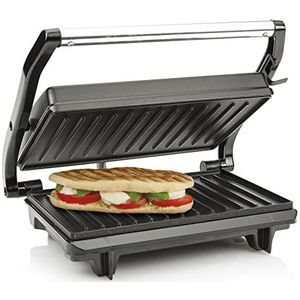 Tristar Contactgrill GR-2650 - Panini Grill en Tosti-ijzer- Anti-aanbaklaag - Zwevend deksel - 700W - RVS/Zwart