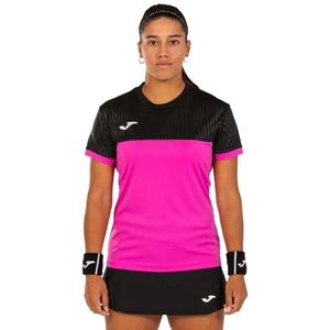 Joma Dames korte mouwen Montreal T-shirt, neonroze, zwart, S