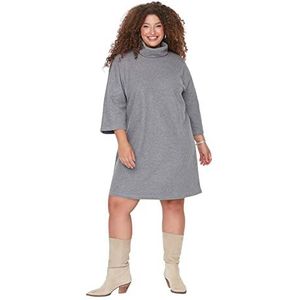 TRENDYOL Dames Mini Shift Plus Size Dress Jurk, grijs, XXL