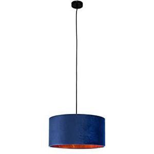 Smartwares hanglamp IDE-60058, blauw fluweel, 40 cm Ø, E27 fitting