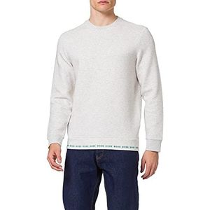 BOSS Salbo 1 Slim Fit sweatshirt met geborduurd logo, Licht/Pastel Grey57, S