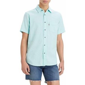 Levi's Shortsleeve Sunset 1-Pocket Standard Shirt Mannen, Pastel Turquoise Gd - Mt, M