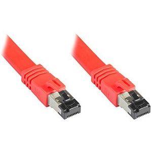 Good Connections PREMIUM cat. 8.1 platte patchkabel - 1 m - U/FTP - 40GBit/s - 2000MHz - koperen geleider CU - halogeenvrije LSZH - netwerk LAN-kabel compatibel met CAT.7 / 6A / 6 / 5e - ROOD